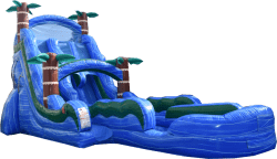 22ft Blue Hurricane Dual Lane inflated pool