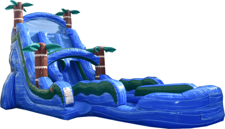 22ft Blue Hurricane Dual Lane inflated pool